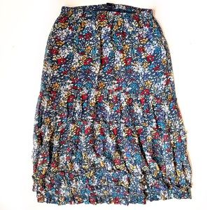 Gap Vibrant Lined Floral Blue Maxi Skirt | Size S